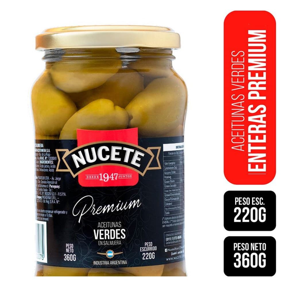 Azeitonas Verdes em conserva com caroço 220g
